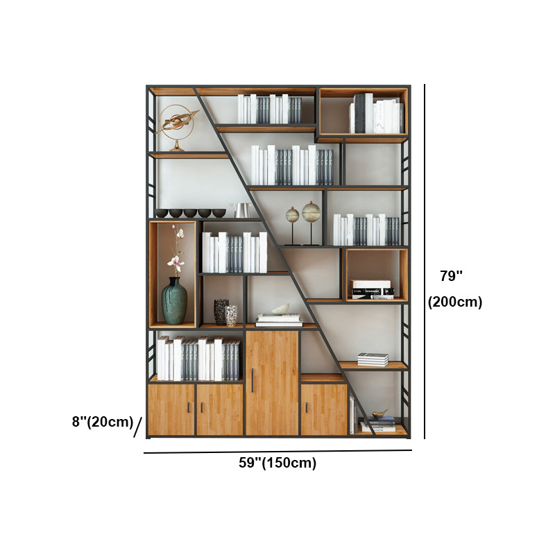 Open Back Bookshelf Industrial Style Biveal für Heimbüro