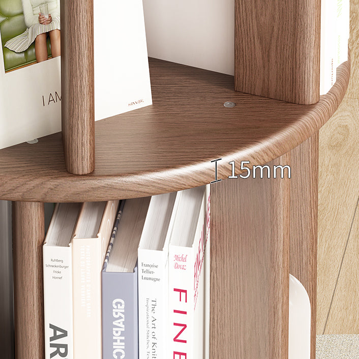 Scandinavian Style Bookshelf with Casters Bookcase for Home Office Study Room