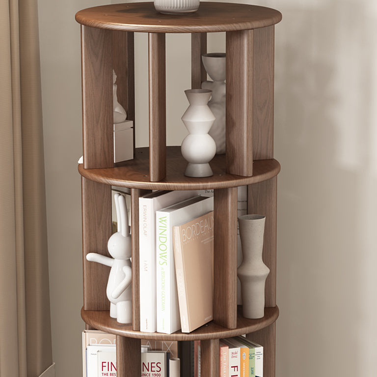 Scandinavian Style Bookshelf with Casters Bookcase for Home Office Study Room