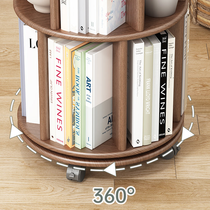 Scandinavian Style Bookshelf with Casters Bookcase for Home Office Study Room