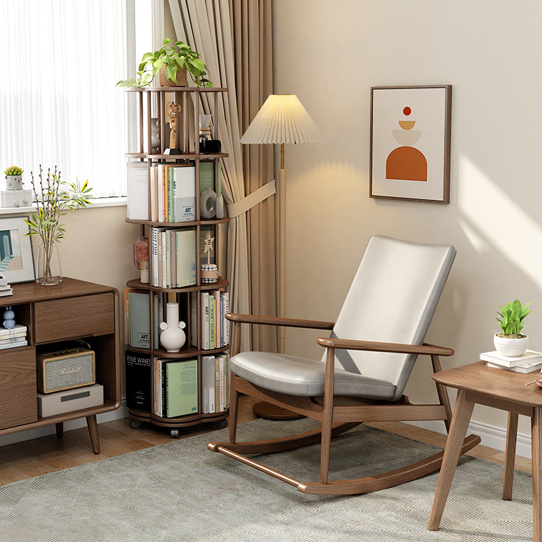 Scandinavian Style Bookshelf with Casters Bookcase for Home Office Study Room