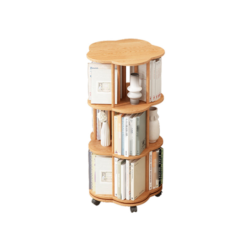 Scandinavian Style Bookshelf with Casters Bookcase for Home Office Study Room