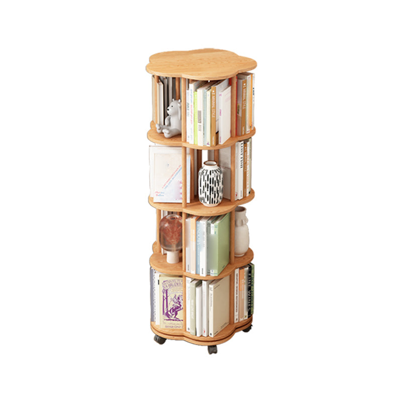 Scandinavian Style Bookshelf with Casters Bookcase for Home Office Study Room
