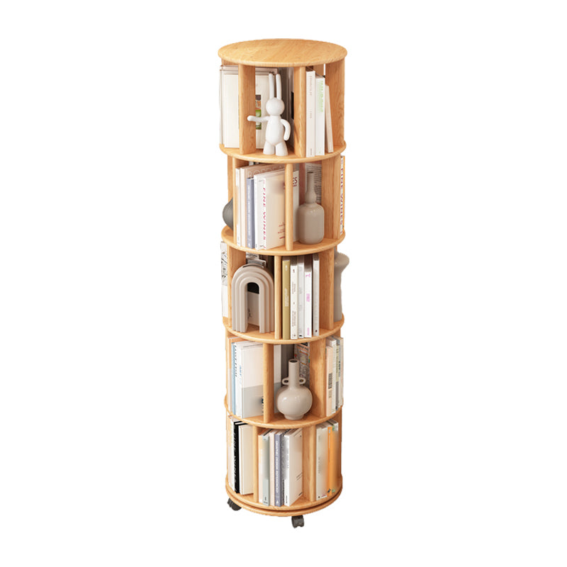 Scandinavian Style Bookshelf with Casters Bookcase for Home Office Study Room