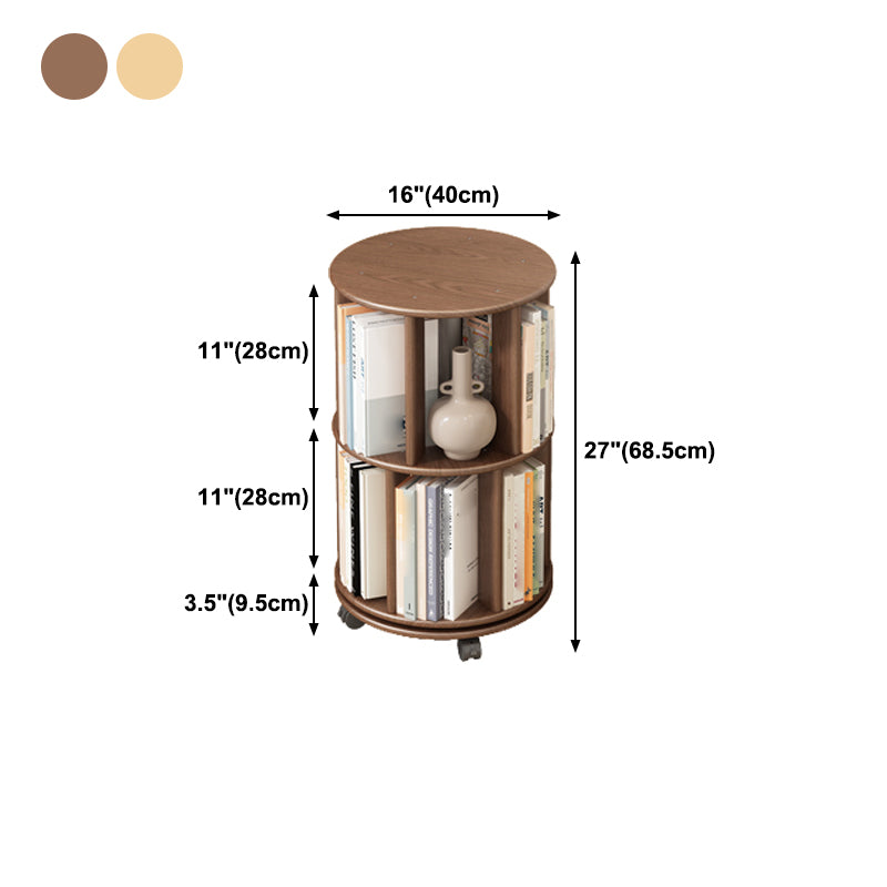 Scandinavian Style Bookshelf with Casters Bookcase for Home Office Study Room