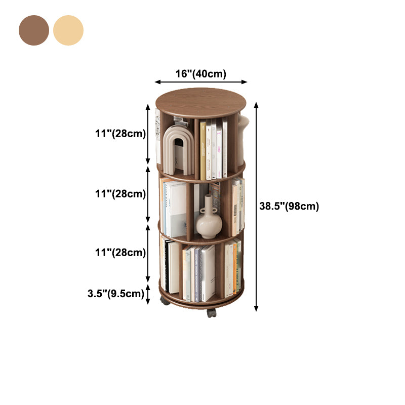 Scandinavian Style Bookshelf with Casters Bookcase for Home Office Study Room