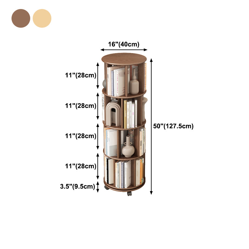 Scandinavian Style Bookshelf with Casters Bookcase for Home Office Study Room