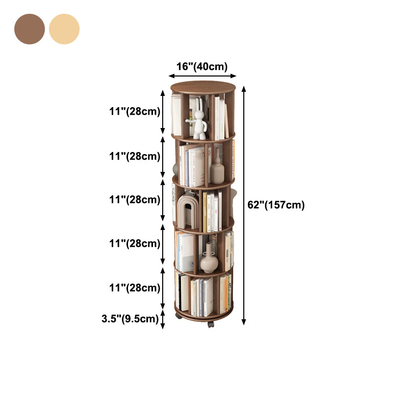 Scandinavian Style Bookshelf with Casters Bookcase for Home Office Study Room