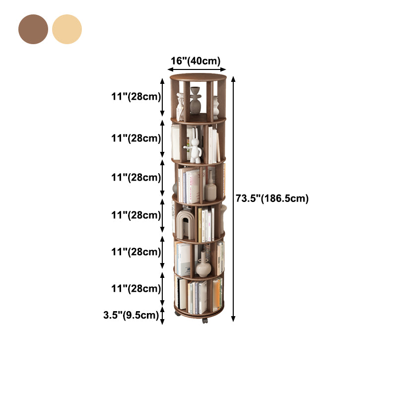 Scandinavian Style Bookshelf with Casters Bookcase for Home Office Study Room