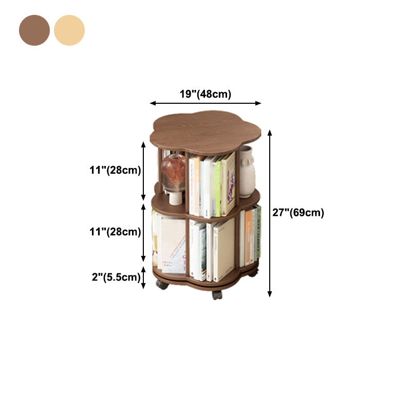 Scandinavian Style Bookshelf with Casters Bookcase for Home Office Study Room