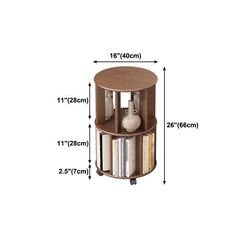 Scandinavian Style Bookshelf with Casters Bookcase for Home Office Study Room