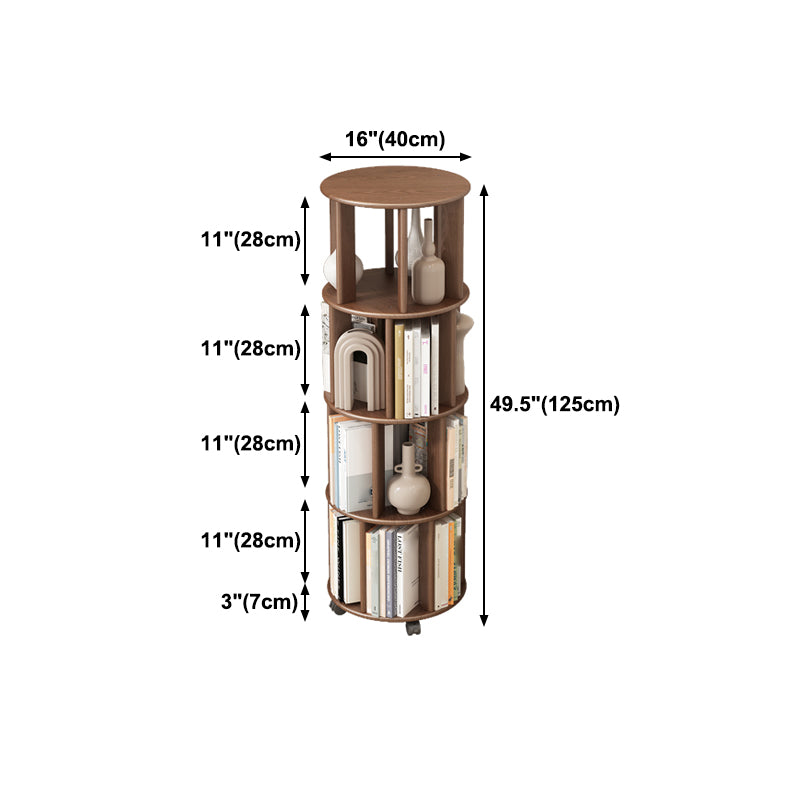 Scandinavian Style Bookshelf with Casters Bookcase for Home Office Study Room