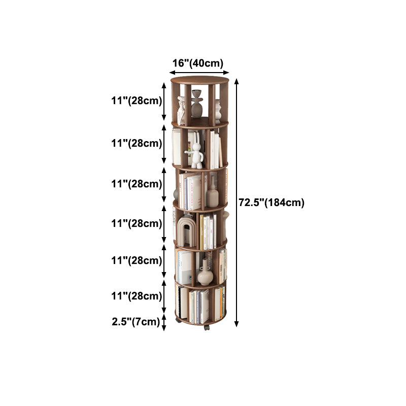 Scandinavian Style Bookshelf with Casters Bookcase for Home Office Study Room