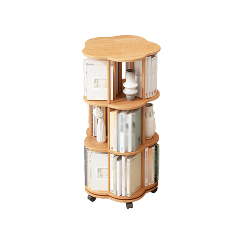 Solid Wood Bookshelf Contemporary Style Open Back Bookcase for Home Office Study Room