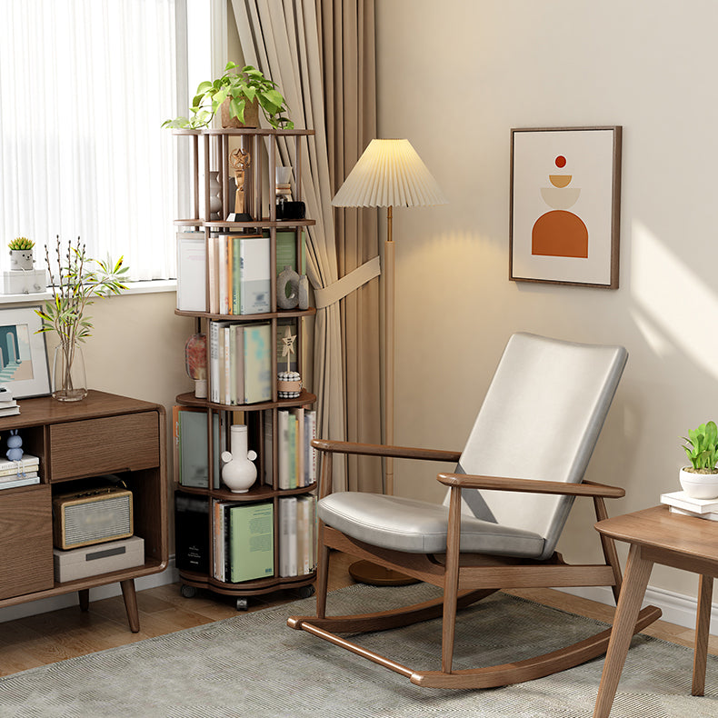 Solid Wood Bookshelf Contemporary Style Open Back Bookcase for Home Office Study Room