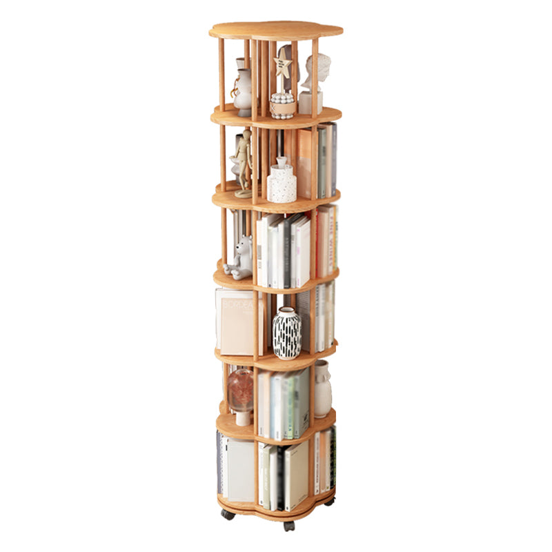 Solid Wood Bookshelf Contemporary Style Open Back Bookcase for Home Office Study Room