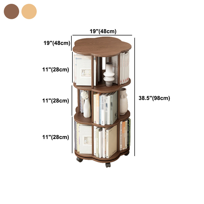 Solid Wood Bookshelf Contemporary Style Open Back Bookcase for Home Office Study Room