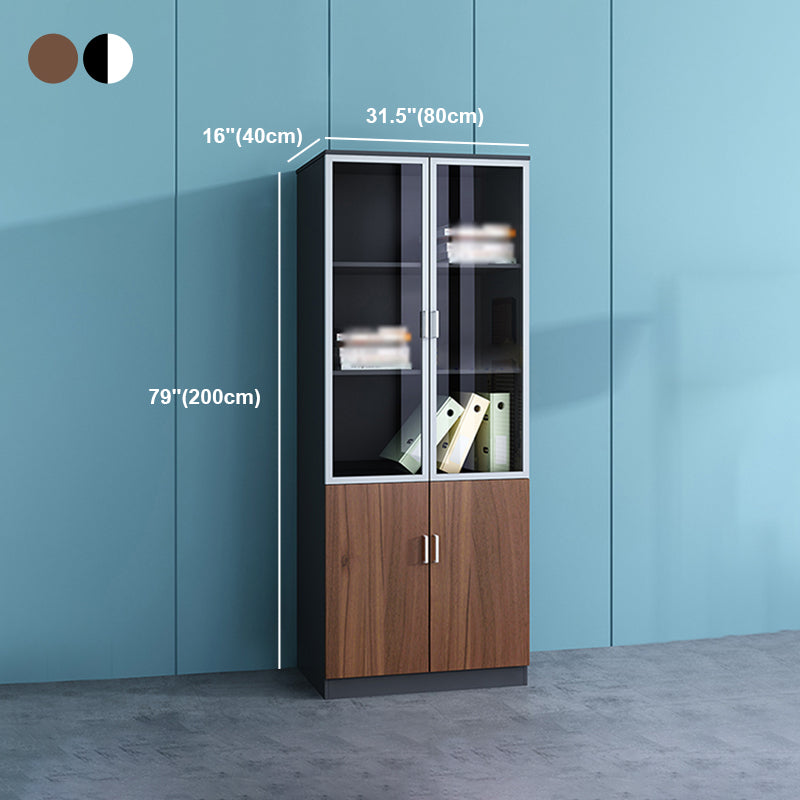 Contemporary Style Bookshelf for Home Office Study Room Bookcase with Door