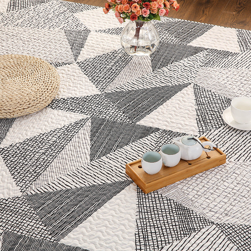 Geometric Pattern Rug Carpet Pet Friendly Stain Resistant Rug for Bedroom