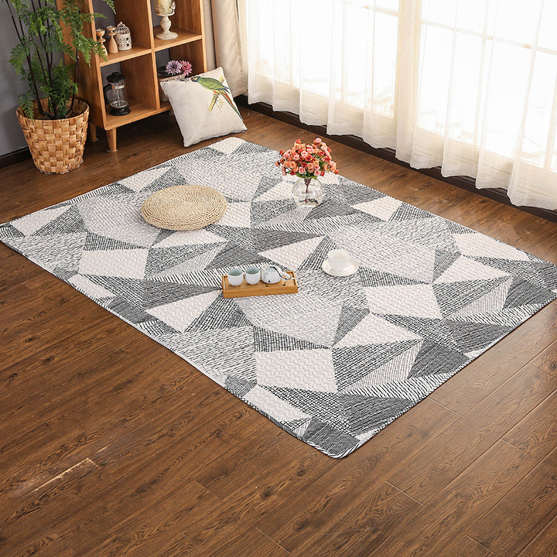 Geometric Pattern Rug Carpet Pet Friendly Stain Resistant Rug for Bedroom
