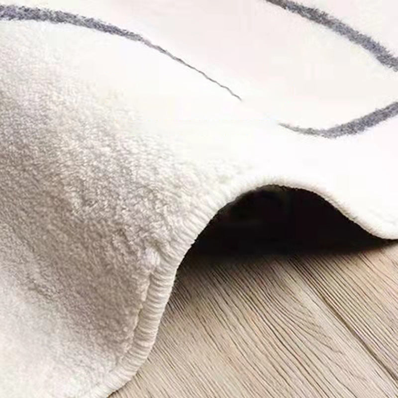 Apricot Line Rug Polyester Modern Rug Washable Indoor Rug for Living Room