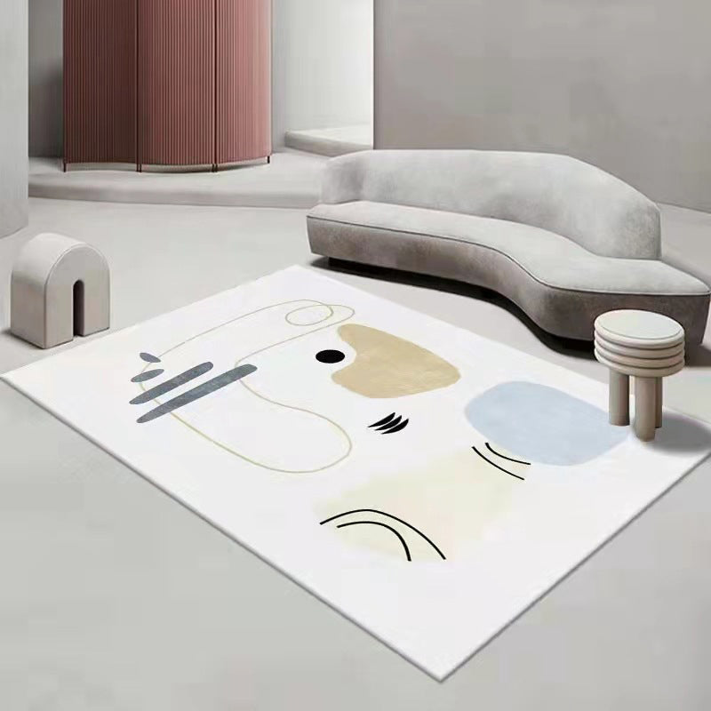 Tapis moderne beige en Polyester, bloc de couleur, avec envers antidérapant, pour la décoration de la maison