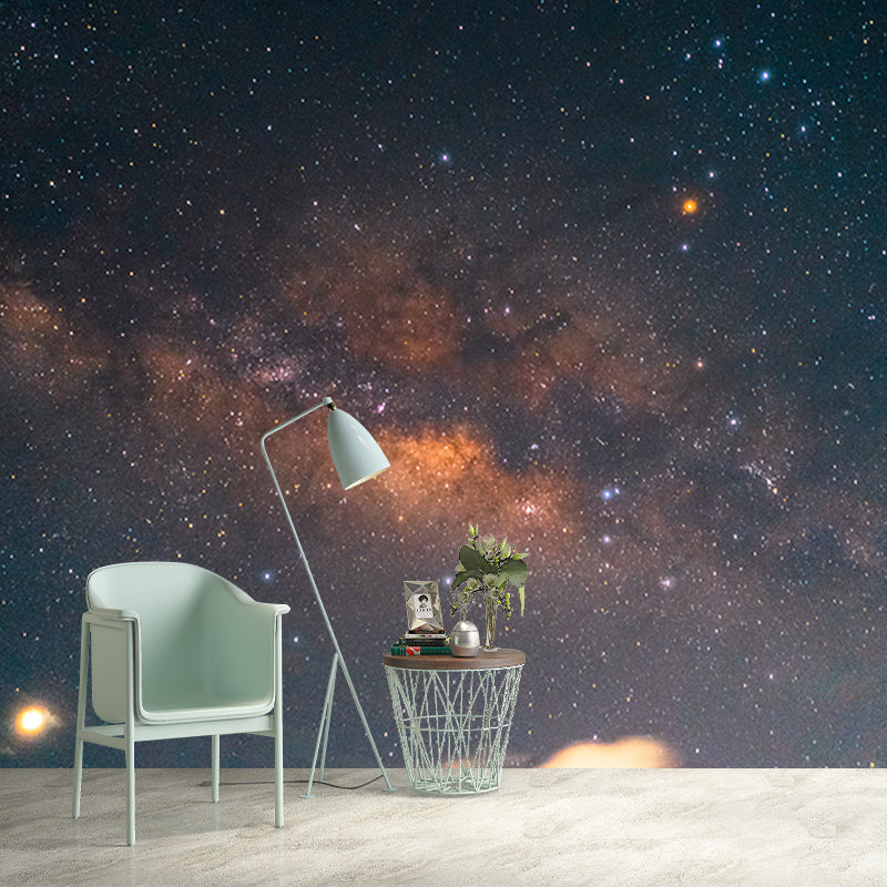 Galaxy Mildew Resistant Mural Wallpaper Environment Friendly Sleeping Room Wall Mural