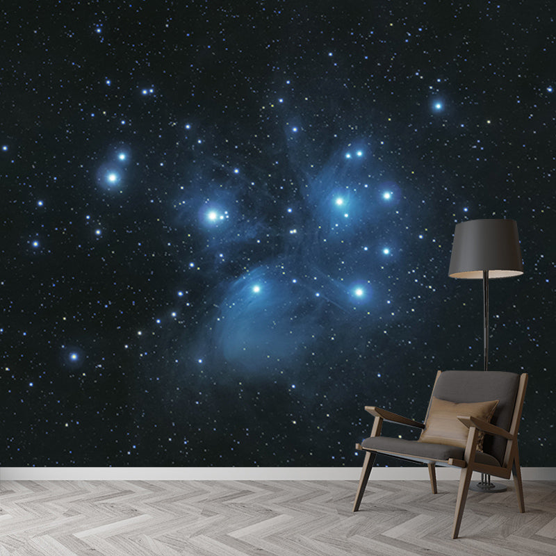 Galaxy Mildew Resistant Mural Wallpaper Environment Friendly Sleeping Room Wall Mural