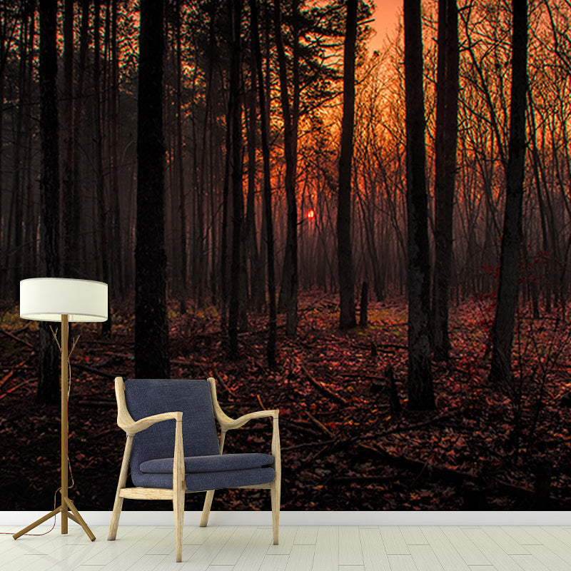 Environment Friendly Resistant Mural Wallpaper Quiet Forest Living Room Wall Mural
