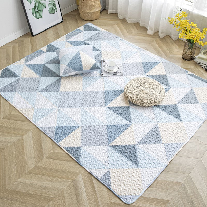 Geometric Pattern Rug Synthetic Carpet Pet Friendly Stain Resistant Rug for Bedroom