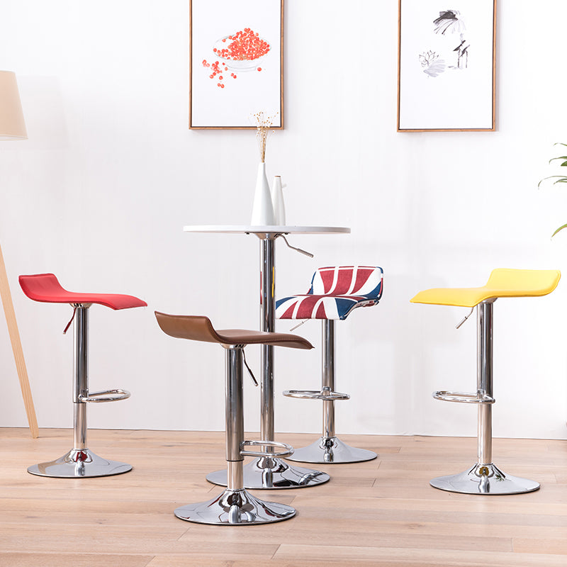 Contemporary PU Leather Swivel Barstool Indoor Bar Stool with Low Back