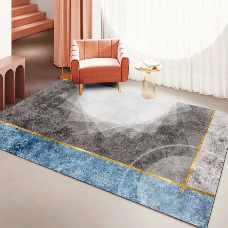Orange Modern Rug Polyester Striped Area Rug Washable Rug for Home Decor
