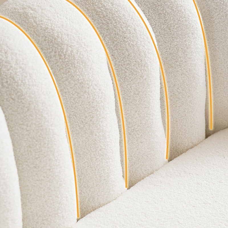 Modern Solid Color Curved Sofa with Sloped Arms for Bedroom Living Room