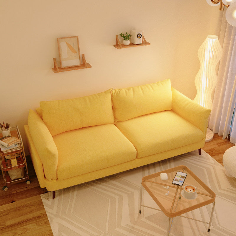 Contemporary Sewn Pillow Back Sofa with Pillow Top Arm for Apartment