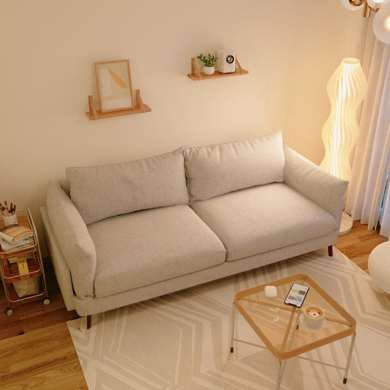 Contemporary Sewn Pillow Back Sofa with Pillow Top Arm for Apartment