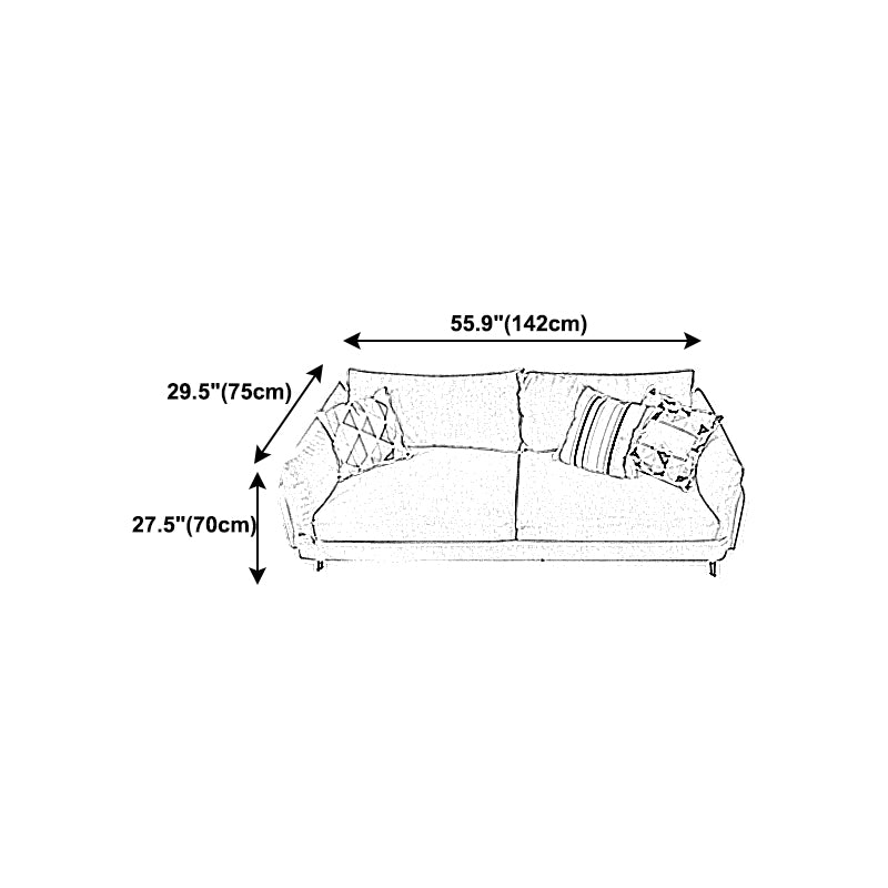 Contemporary Sewn Pillow Back Sofa with Pillow Top Arm for Apartment