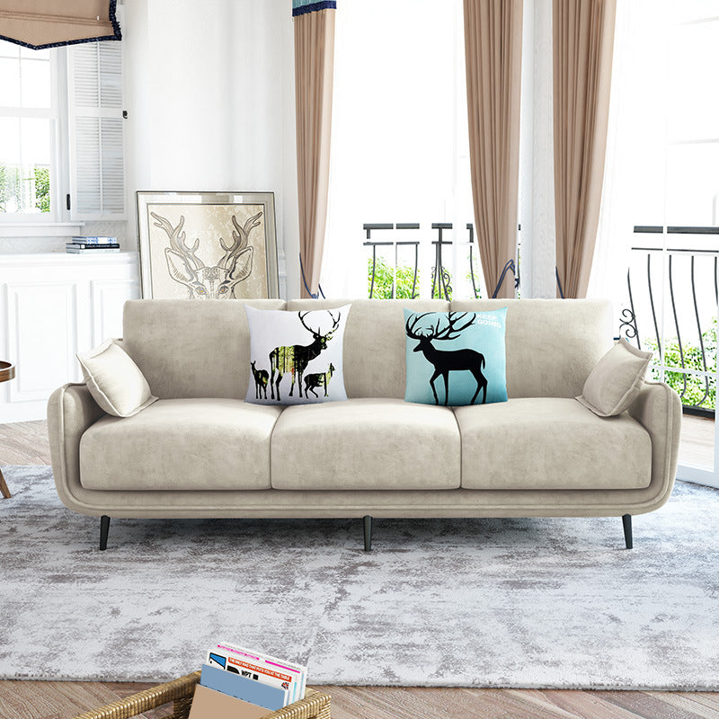Pure Color Sofa Flared Arm Slipcovered Sofa for Room and Home