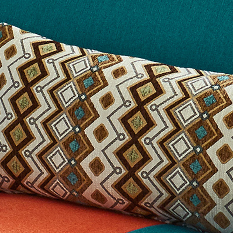 33.86" D x 31.89" H Curved Fabric 3-Seater Sofa Bohemia Style Sofa