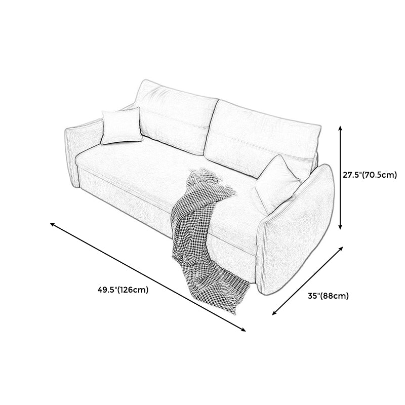 Fabric Square Arm Sofa Bed Standard Loose Back Settee Furniture in Grey