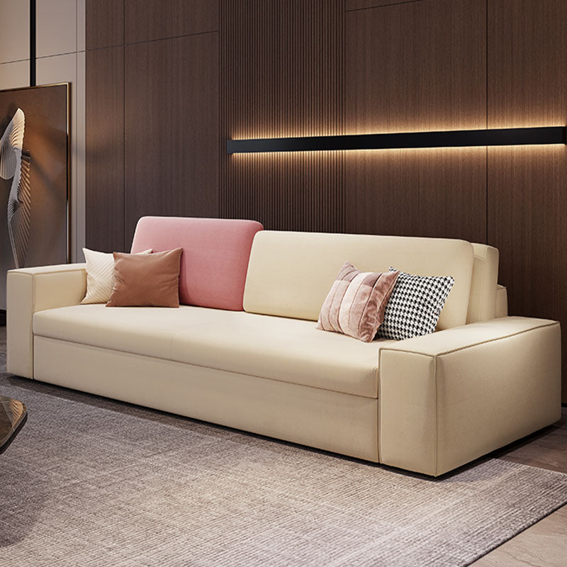 Convertible Sofa Bed Square Arm Standard Settee Furniture with Storage