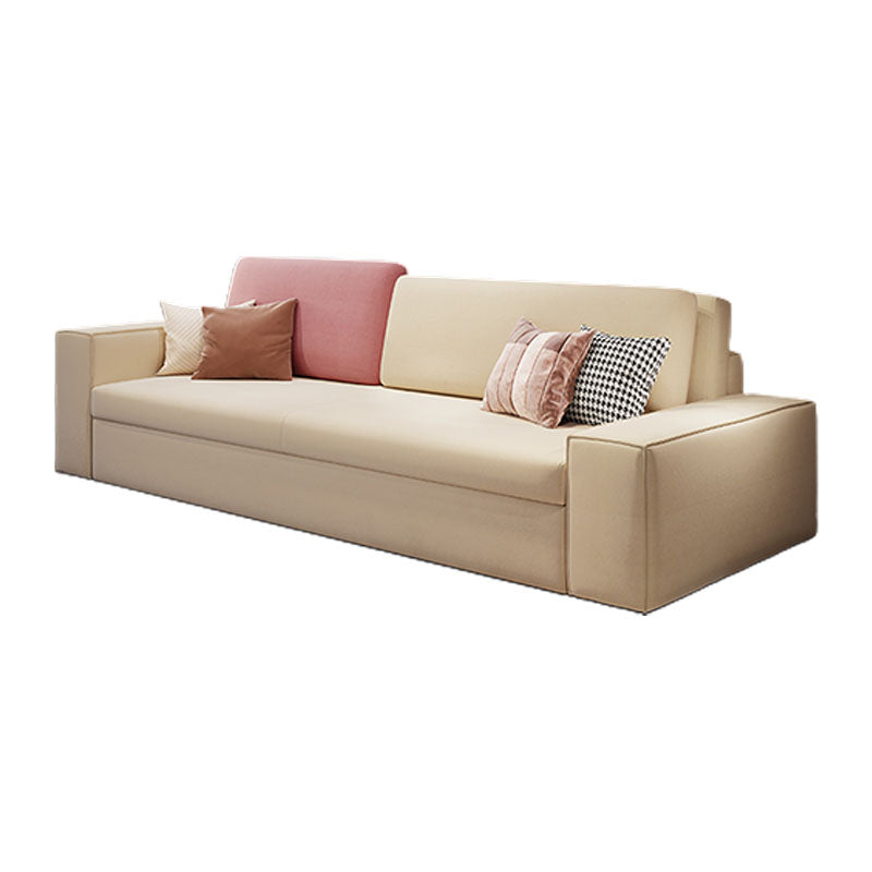 Convertible Sofa Bed Square Arm Standard Settee Furniture with Storage