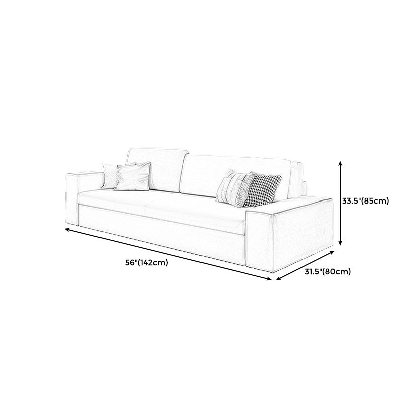 Convertible Sofa Bed Square Arm Standard Settee Furniture with Storage