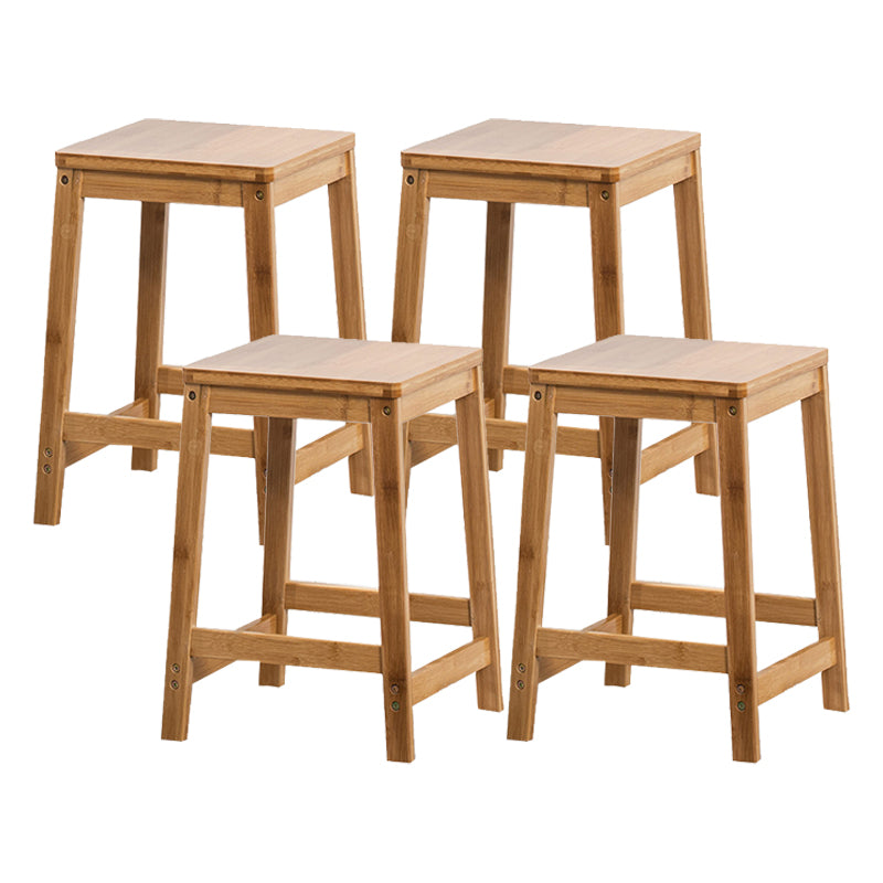 Modern Style Backless Bar-stool Square Counter Bar Stool with Wooden Legs