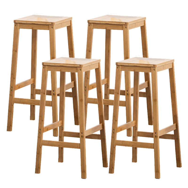 Modern Style Backless Bar-stool Square Counter Bar Stool with Wooden Legs