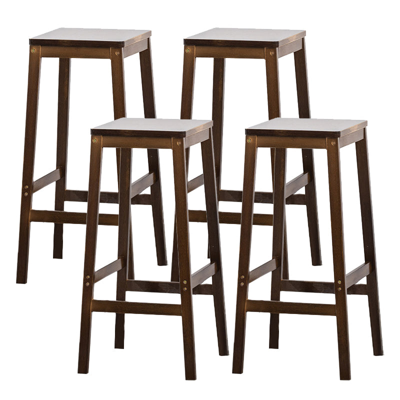 Modern Style Backless Bar-stool Square Counter Bar Stool with Wooden Legs