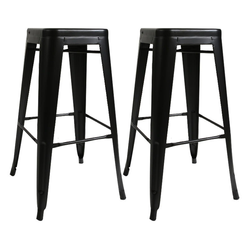 Industrial Square Bar and Counter Stool Metal Stool with 4 Legs