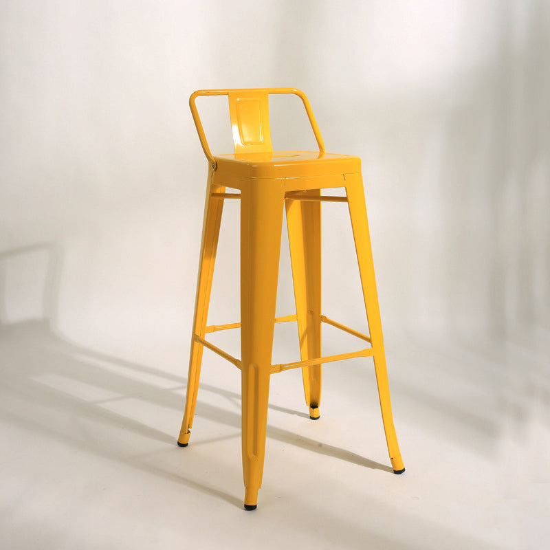 Industrial Square Bar and Counter Stool Metal Stool with 4 Legs