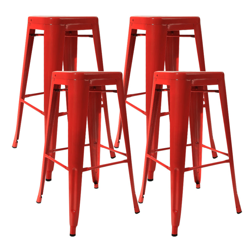 Industrial Square Bar and Counter Stool Metal Stool with 4 Legs