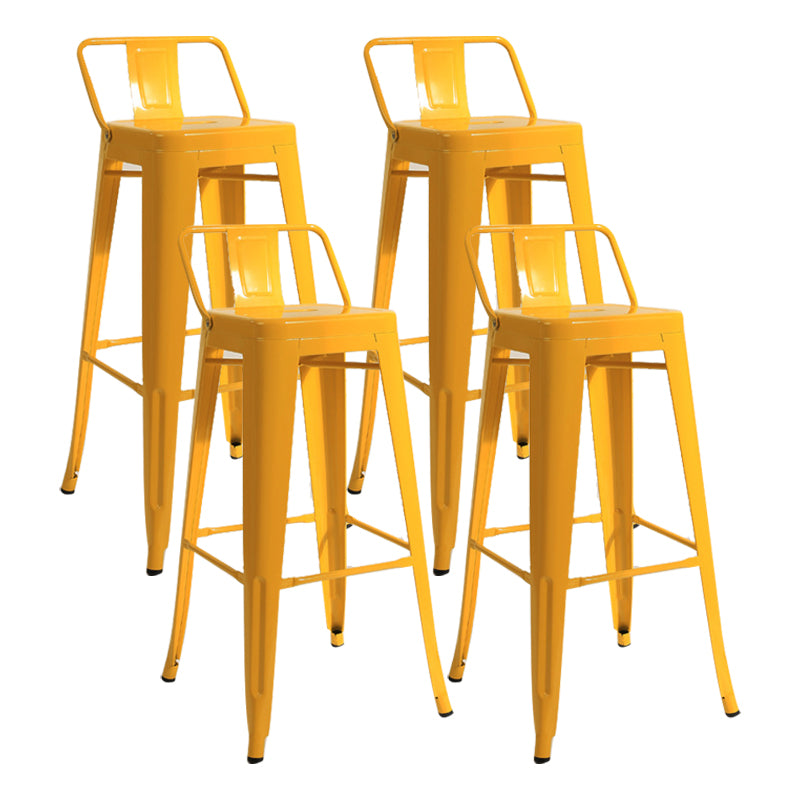 Industrial Square Bar and Counter Stool Metal Stool with 4 Legs