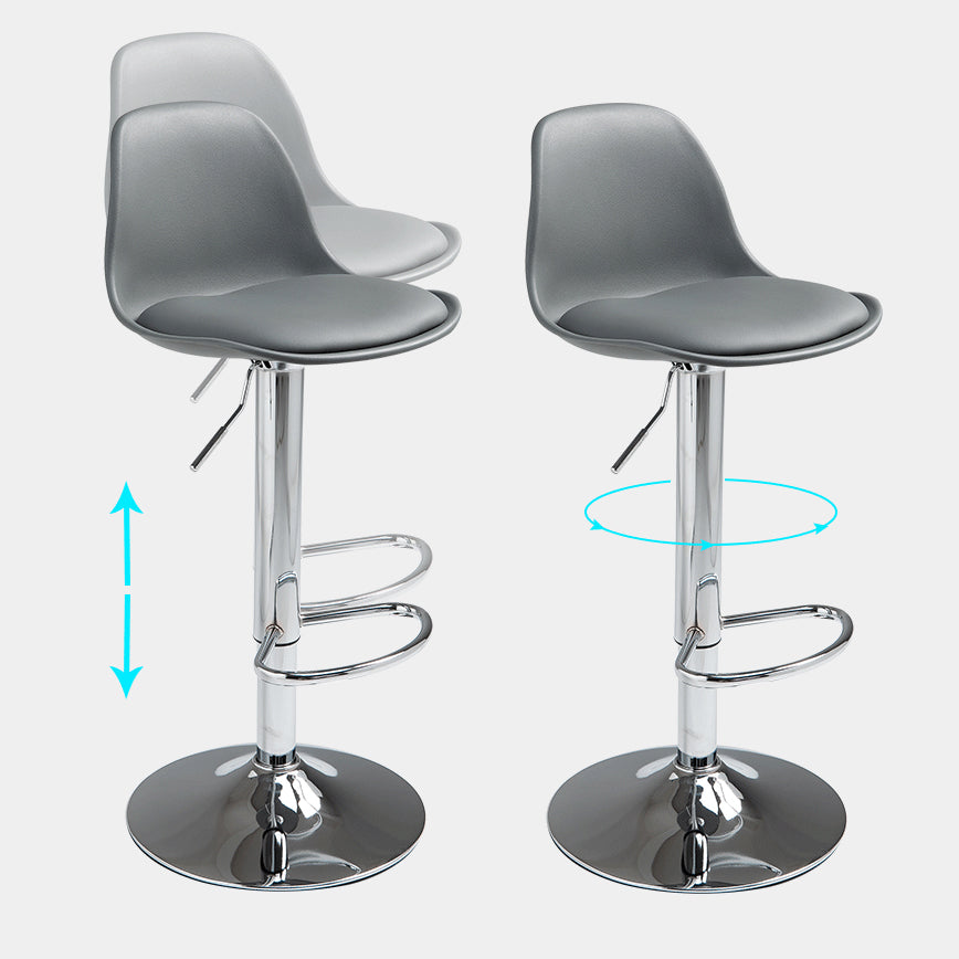 Contemporary Metal Dining Kitchen Room Armless Stool Adjustable Height Barstool